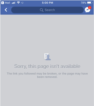 Facebook Link Not Working Anymore?